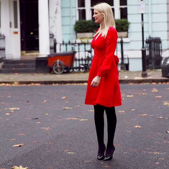 Kate Spade BNWOT Tie Waist Cocktail and Holiday dress. Lollipop Red color - Picture 6 of 12